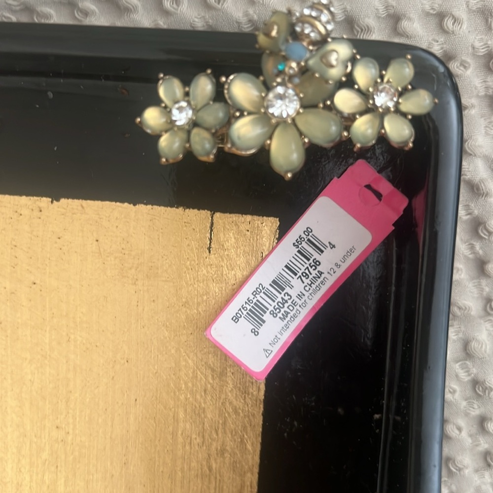 Betsey Johnson Flower Rhinestone Bee Stretch Duo Ring